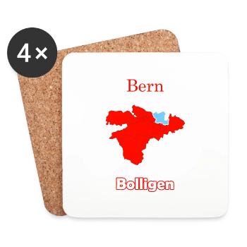 Bezirke Bolligen Karte mit Bern Stadtkarte - Untersetzer (4er-Set) - Weiß - Vorne