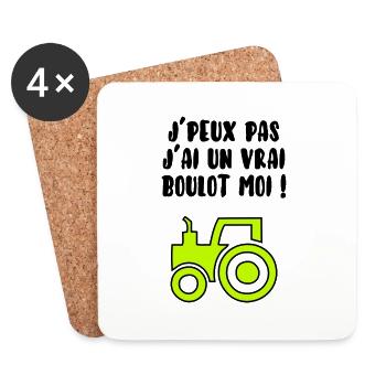J’peux pas j’ai un vrai boulot - Dessous de verre (lot de 4) - blanc - Devant