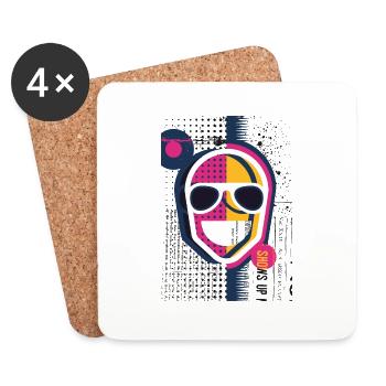 Lustiger Witz MBP - Untersetzer (4er-Set) - Weiß - Vorne