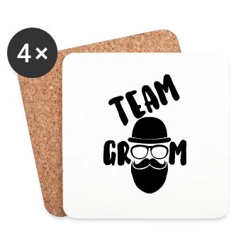 Team groom - Dessous de verre (lot de 4) - blanc - Devant