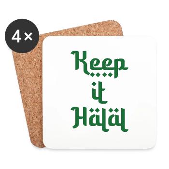 Gardez-le halal idée cadeau - Dessous de verre (lot de 4) - blanc - Devant