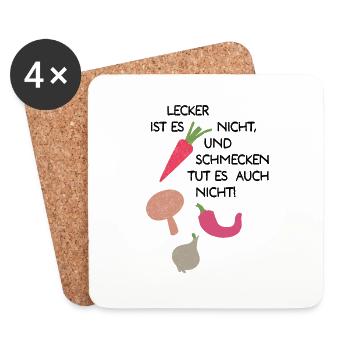 GEMÜSE - Lecker ist es nicht - Untersetzer (4er-Set) - Weiß - Vorne