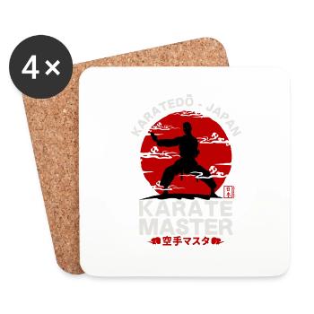Karatemeister Bushido Japan - Untersetzer (4er-Set) - Weiß - Vorne