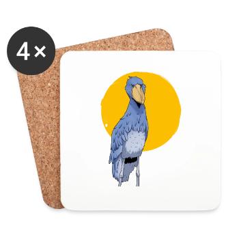 Shoebill Bird Ornithologist Forest I Gift - Coasters (set of 4) - white - Front
