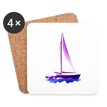 Sailing Sailing Sailing Sailing Sailboat - Coasters (set of 4) - white - Front