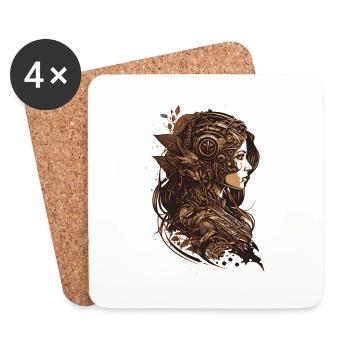 Steampunk as a hobby for cosplay and technology fans - Coasters (set of 4) - white - Front