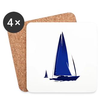 Segelsport Segler Segeln Segelschiff Segelboot - Untersetzer (4er-Set) - Weiß - Vorne