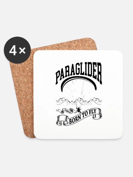 La légende du parapente née pour voler | World Paragliding - Dessous de verre (lot de 4) - blanc