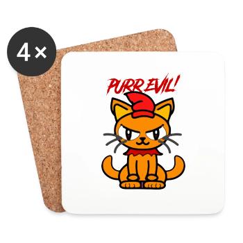 Purr evil - Coasters (set of 4) - white - Front