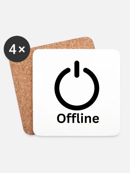 On/Off Offline Symbol - Untersetzer (4er-Set) - Weiß