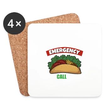 Taco Tortilla Maïs Mexique Nourriture I Cadeau - Dessous de verre (lot de 4) - blanc - Devant