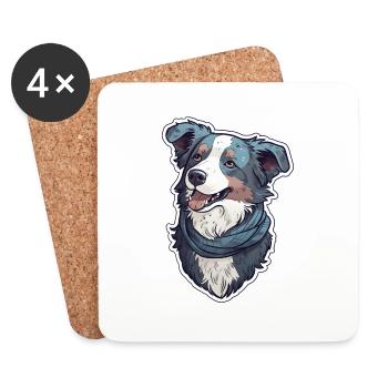Design Border Collie N°1 - Untersetzer (4er-Set) - Weiß - Vorne