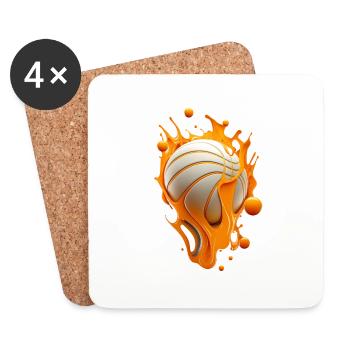 Melting Basketball - Coasters (set of 4) - white - Front
