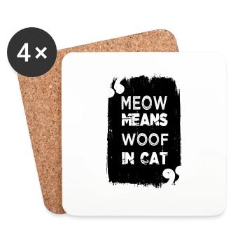 present idea cats guenon pet kitten cat lover - Coasters (set of 4) - white - Front