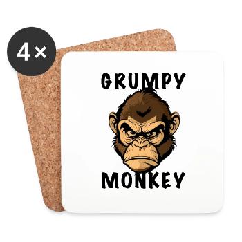 GRUMPY MONKEY - Coasters (set of 4) - white - Front