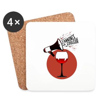 vin rouge annonce couleur alcool humour porte voix - Dessous de verre (lot de 4) - blanc - Devant