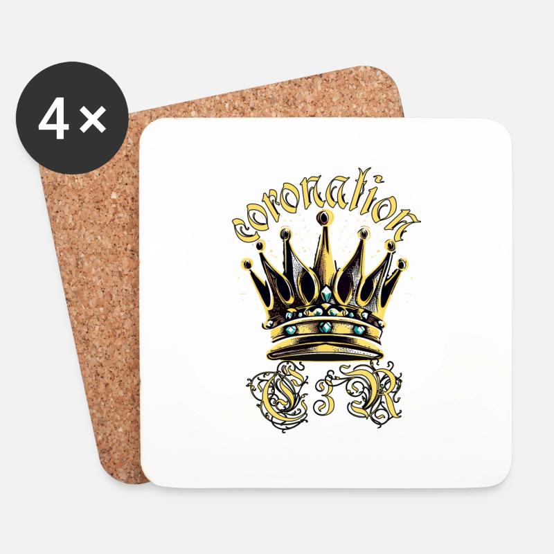 KRÖNUNG DES KÖNIGS - Untersetzer (4er-Set) - Weiß