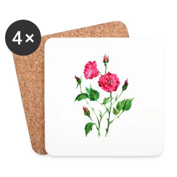 Blumen - Untersetzer (4er-Set) - Weiß - Vorne