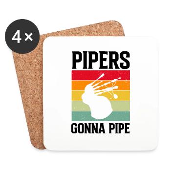 Bagpipe training and bagpipe playing - Coasters (set of 4) - white - Front