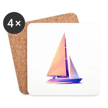 Sailing ship Sailboat Sailing Sailing Sailing Sailing - Coasters (set of 4) - white - Front