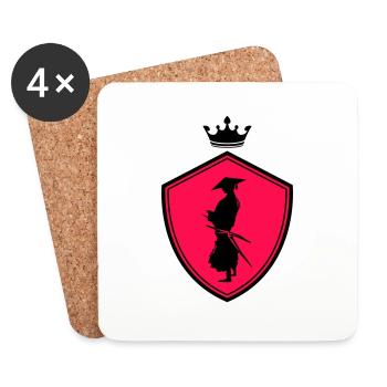 samurai warrior wappen - Untersetzer (4er-Set) - Weiß - Vorne