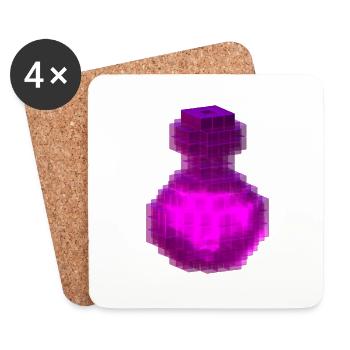 Pink Magic T Shirt Gothic Witch Cube Potion Bouteille - Dessous de verre (lot de 4) - blanc - Devant