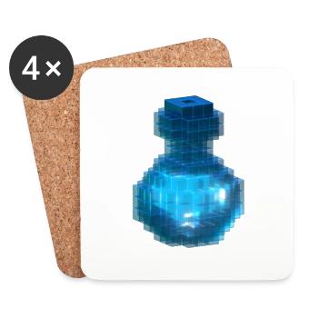 Hexenzauberer Zaubertrankwürfel Flasche Ozeanblau - Untersetzer (4er-Set) - Weiß - Vorne