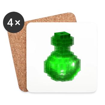Gothic Metal Vegan Green Halloween Magic Bottle - Coasters (set of 4) - white - Front