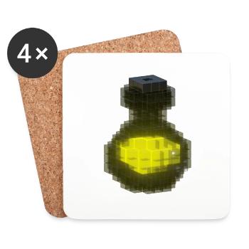 Secret Cool Yellow Tee Hoodie Black Crystal Bottle - Coasters (set of 4) - white - Front