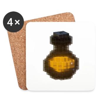 3D Design Noir Cubes 3D Bouteille Potion Orange 2023 - Dessous de verre (lot de 4) - blanc - Devant