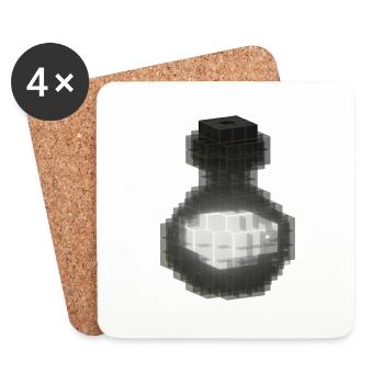 Schwarze Gothic-Kristallflasche - Magischer weißer Trank - Untersetzer (4er-Set) - Weiß - Vorne