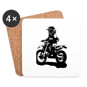 MOTO ENFANT - Dessous de verre (lot de 4) - blanc - Devant