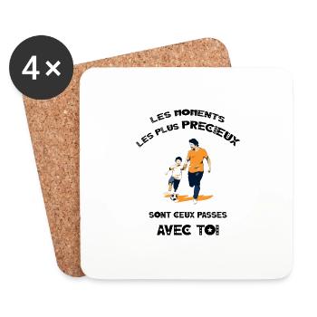 Bonne fête papa Football - Dessous de verre (lot de 4) - blanc - Devant