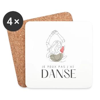 Je peux pas j'ai danse - Dessous de verre (lot de 4) - blanc - Devant