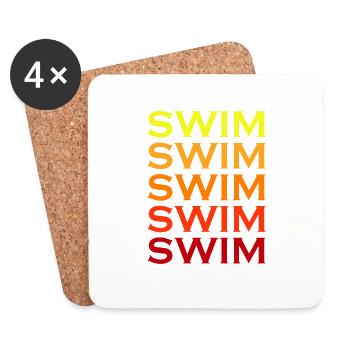 Triathlon Natation Bike Run Marathon - Dessous de verre (lot de 4) - blanc - Devant