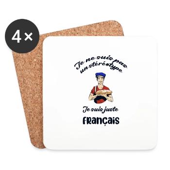 Je ne suis pas un stéréotype, je suis Français - Dessous de verre (lot de 4) - blanc - Devant