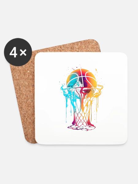Basketball art hoop - Coasters (set of 4) - white