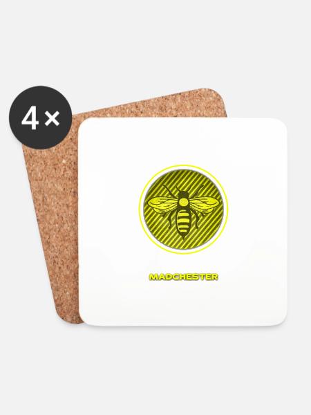 MADCHESTER BEE - Coasters (set of 4) - white