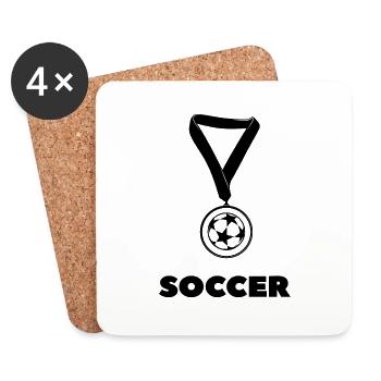 Fußball Soccer - Dessous de verre (lot de 4) - blanc - Devant