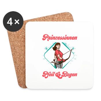 Echte Prinzessinen kommen mit Pfeil & Bogen Bogens - Untersetzer (4er-Set) - Weiß - Vorne