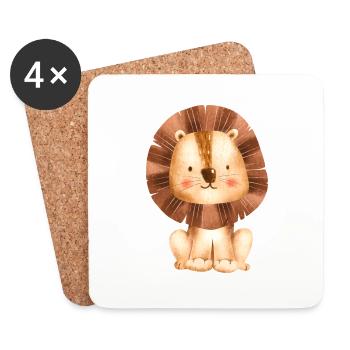 cute little lion - Coasters (set of 4) - white - Front