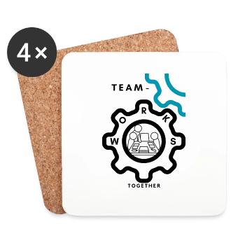 Team Work - Coasters (set of 4) - white - Front