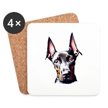 Doberman Doberman puppy Doberman trainer dog - Coasters (set of 4) - white - Front