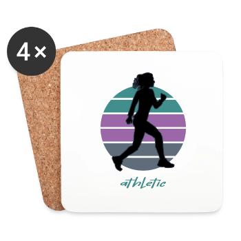 Trail Marathon Athletics Walker Ultrarun Sport - Coasters (set of 4) - white - Front