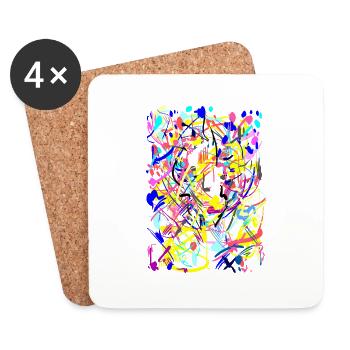Colors Art Abstract - Coasters (set of 4) - white - Front
