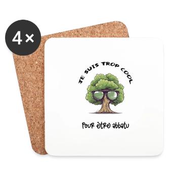 Arbre avec des lunettes de soleil - Dessous de verre (lot de 4) - blanc - Devant