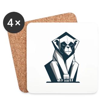 Singe abstrait - Dessous de verre (lot de 4) - blanc - Devant