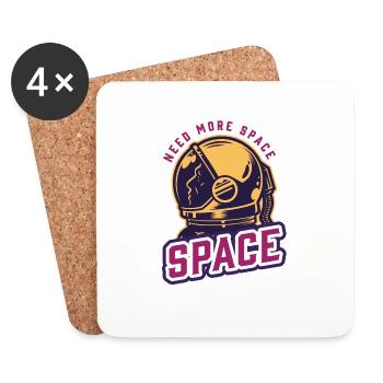 need more space astronaut Cosmic vintage - Coasters (set of 4) - white - Front