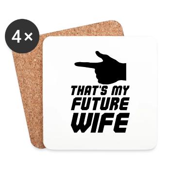 C’est ma future femme 001 - Dessous de verre (lot de 4) - blanc - Devant