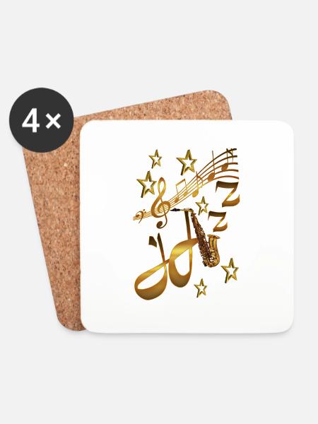 My Jazz My music - Coasters (set of 4) - white